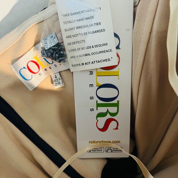 COLORS Formal Navy Blue Detailed Strapless Maxi Dress Size 4 NWT - Picture 8 of 12